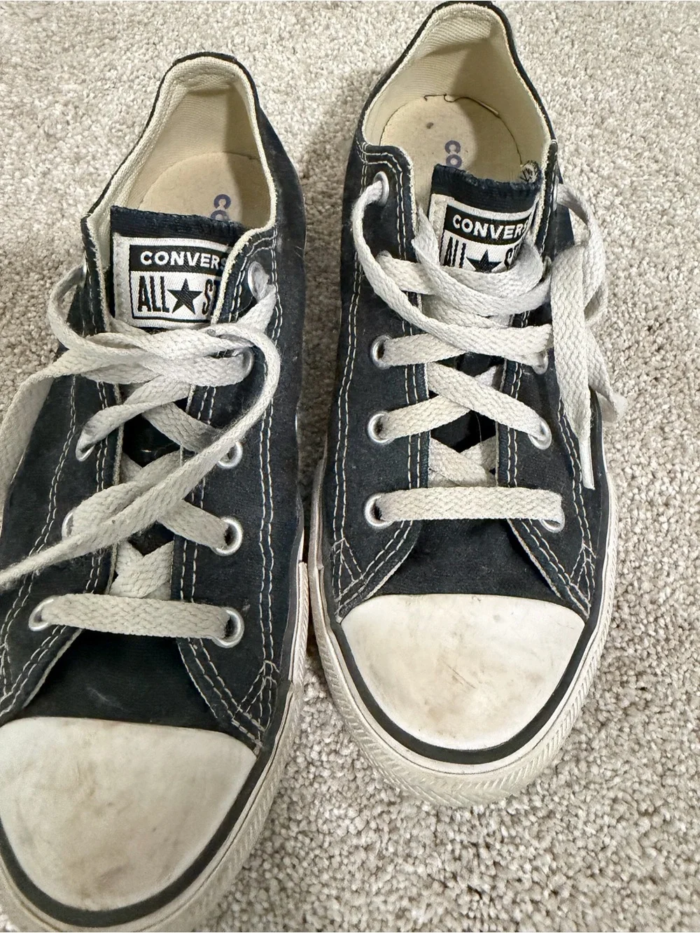 Converse Kids Black Canvas Low-Top Sneakers with White Accents